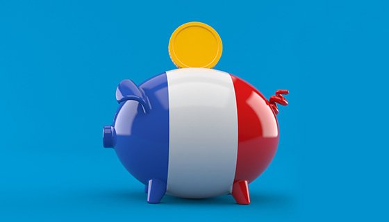 Spaarvarken met franse vlag