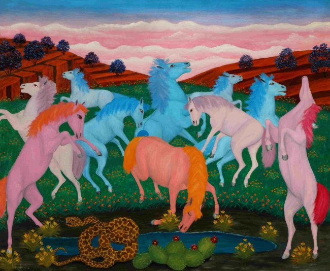 3. Paarden en slang van Lawrence Lebduska, 1946