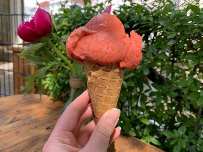 Aardbeiensorbet