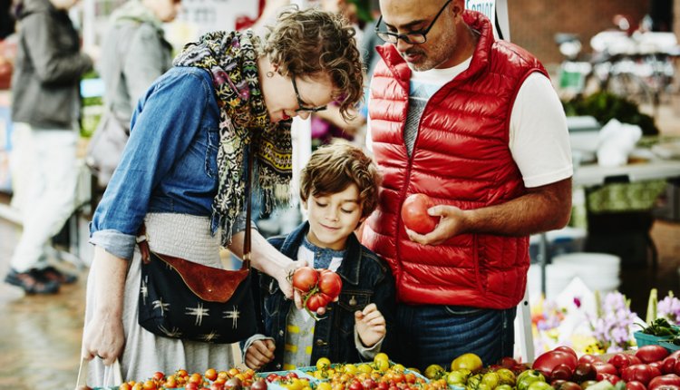 Tomaten op een boerenmarkt