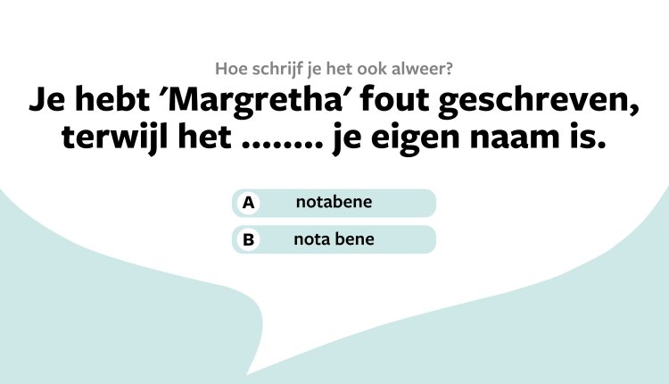 Taalvraag notabene