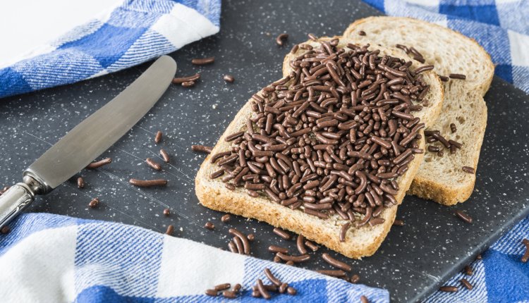 Hagelslag op een boterham