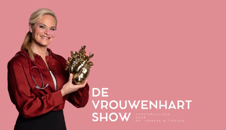 Cardioloog Janneke Wittekoek met een gouden hart in haar hand