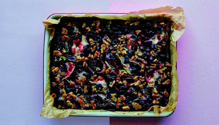 brownies met mascarpone, kersen & walnoten