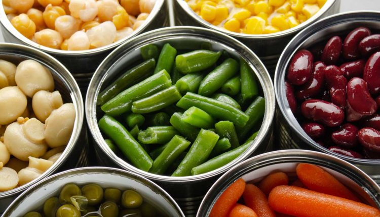 Groente uit blik verschillende soorten