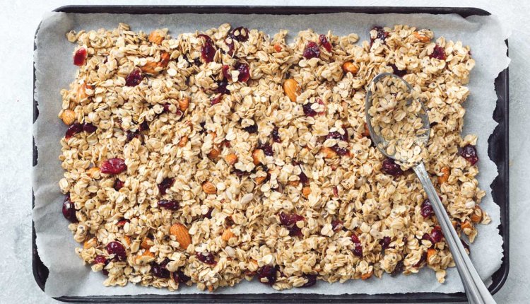 bakplaat met granola