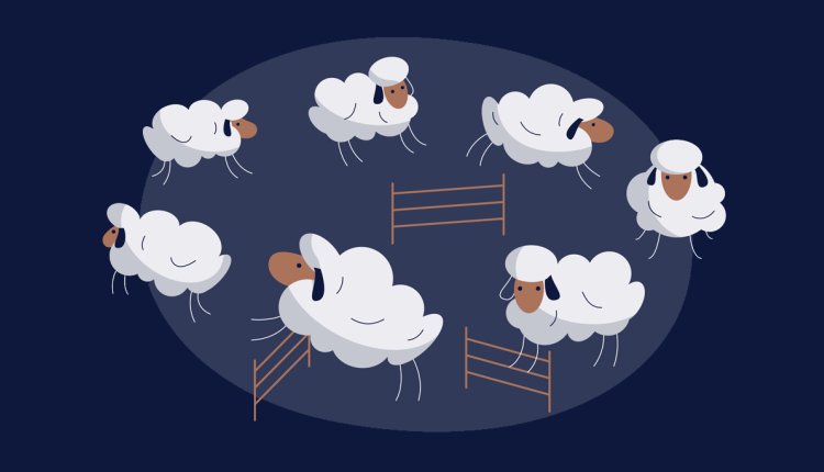 Schaapjes die over een hekje springen, tellen om in slaap te vallen