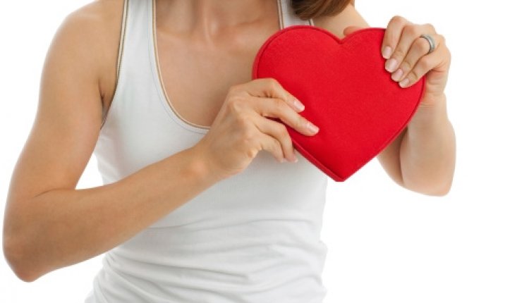Vrouw rood hart