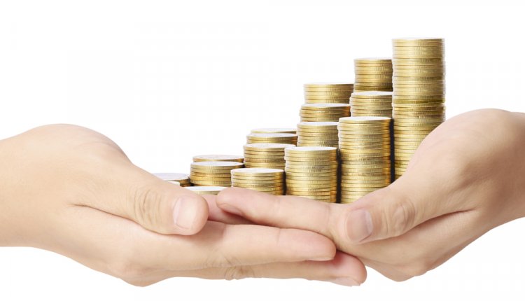 Hand geld munten Hand geld munten
