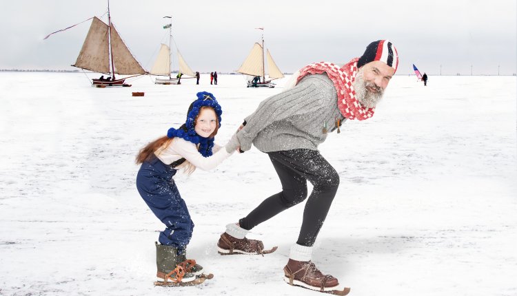 Schaatsende mensen