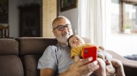 Mature man smartphone