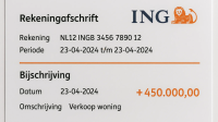 bankafschrift verkoop woning