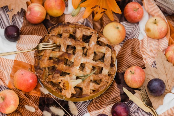 Appeltaart met appels