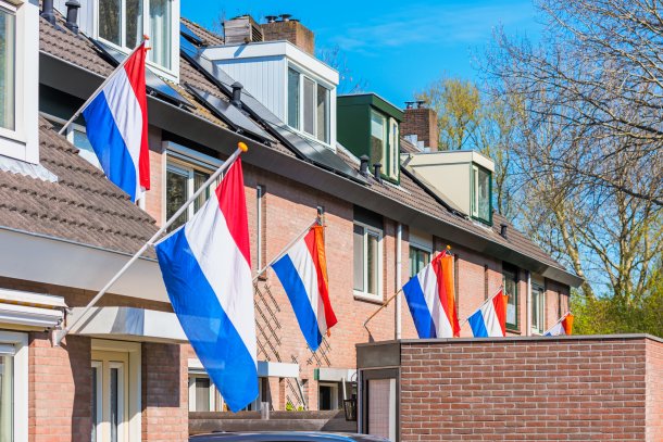 Nederlandse vlaggen op Bevrijdingsdag