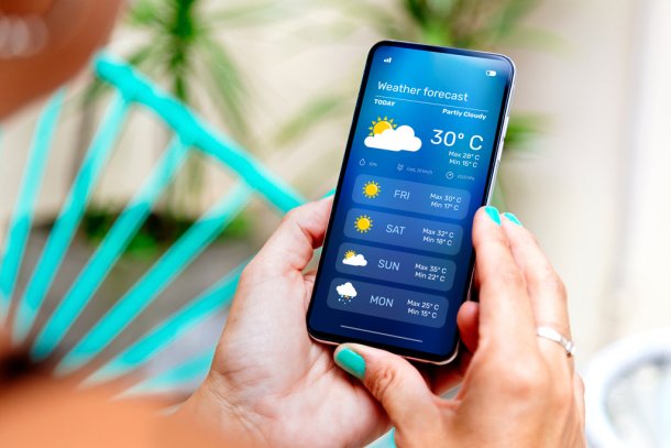 weersvoorspelling op telefoon