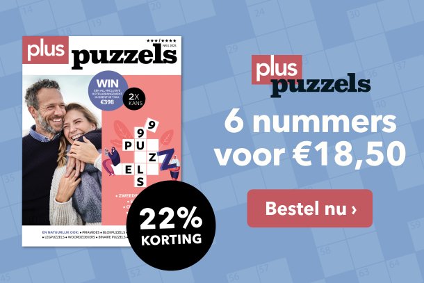 6 nummers Plus Puzzels voor €18,50