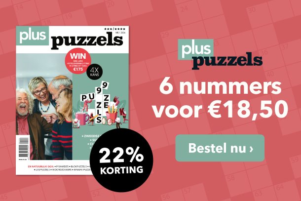 6 nummers Plus Puzzels voor €18,50