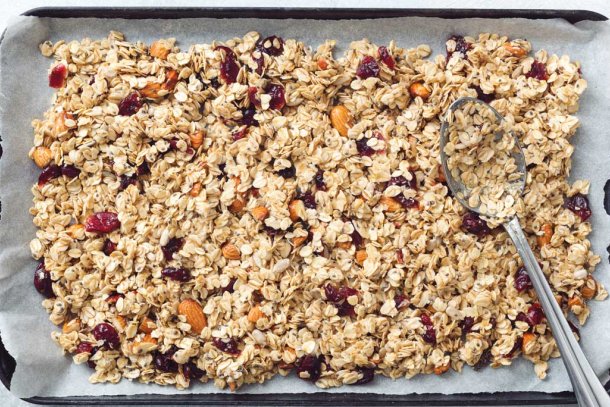 bakplaat met granola