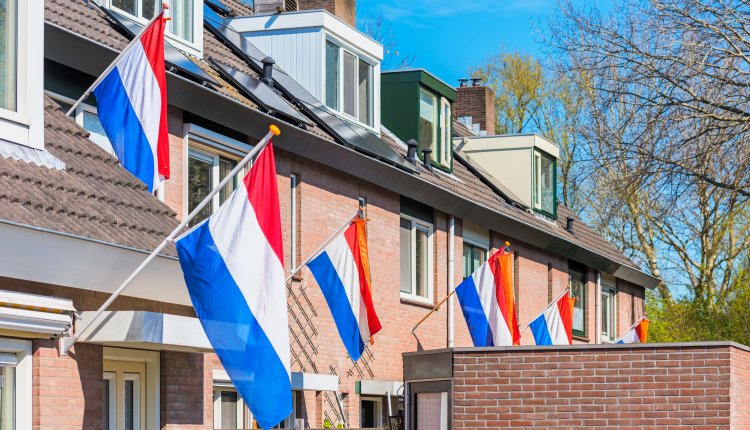 Nederlandse vlaggen op Bevrijdingsdag
